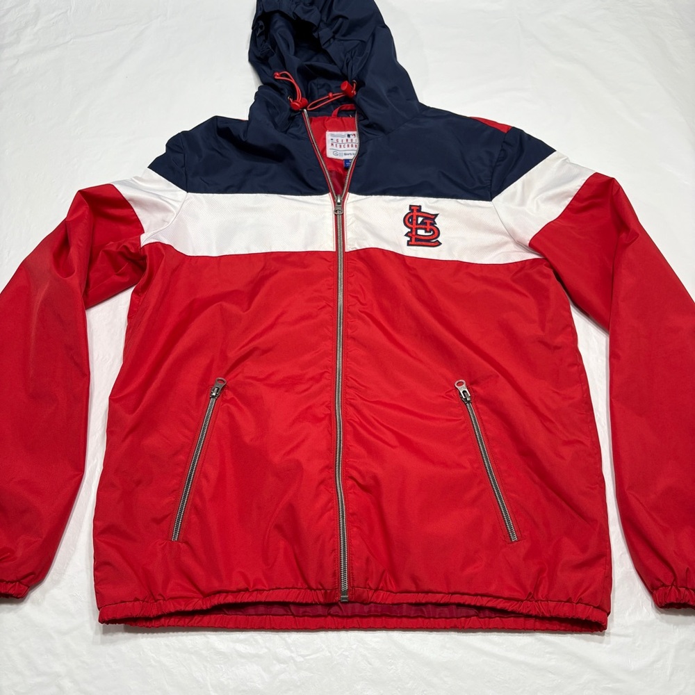 MLB St Louis Cardinals Carl Banks G-III Full Zip Up Windbreaker Jacket Womens M